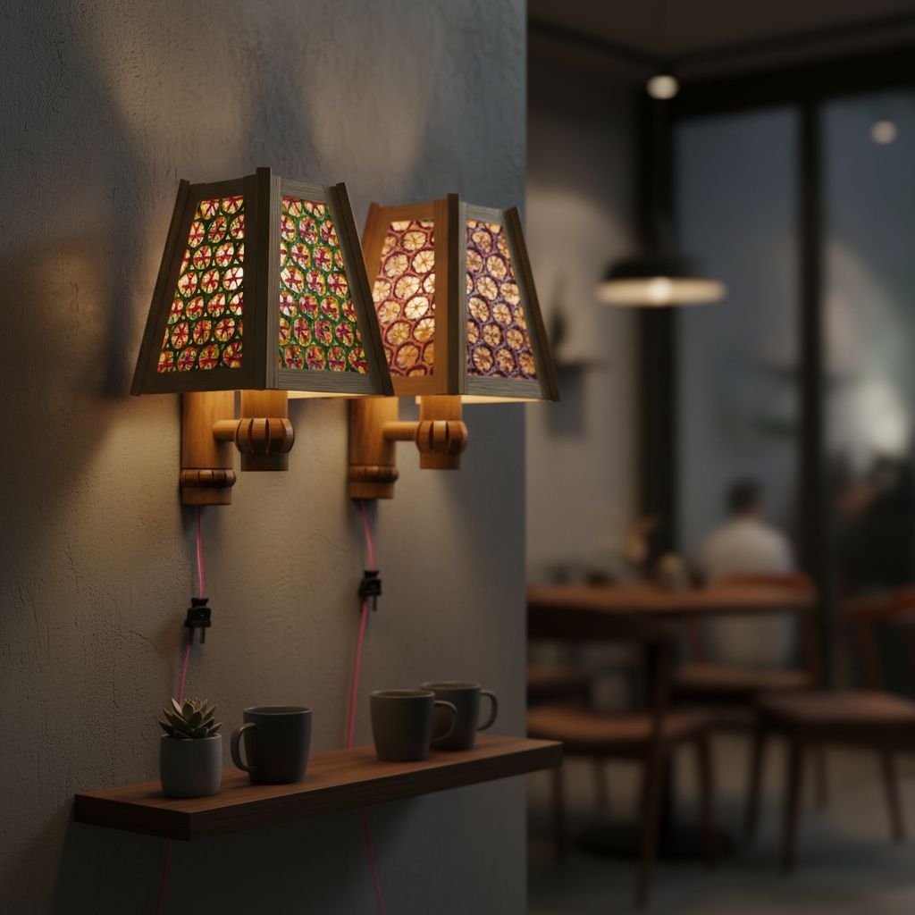 KAP LAMPU DINDING BAMBU HIASAN LAMPU DINDING KAP LAMPU BAMBU UNIK KAP LAMPU JADUL KAP LAMPU LUCU