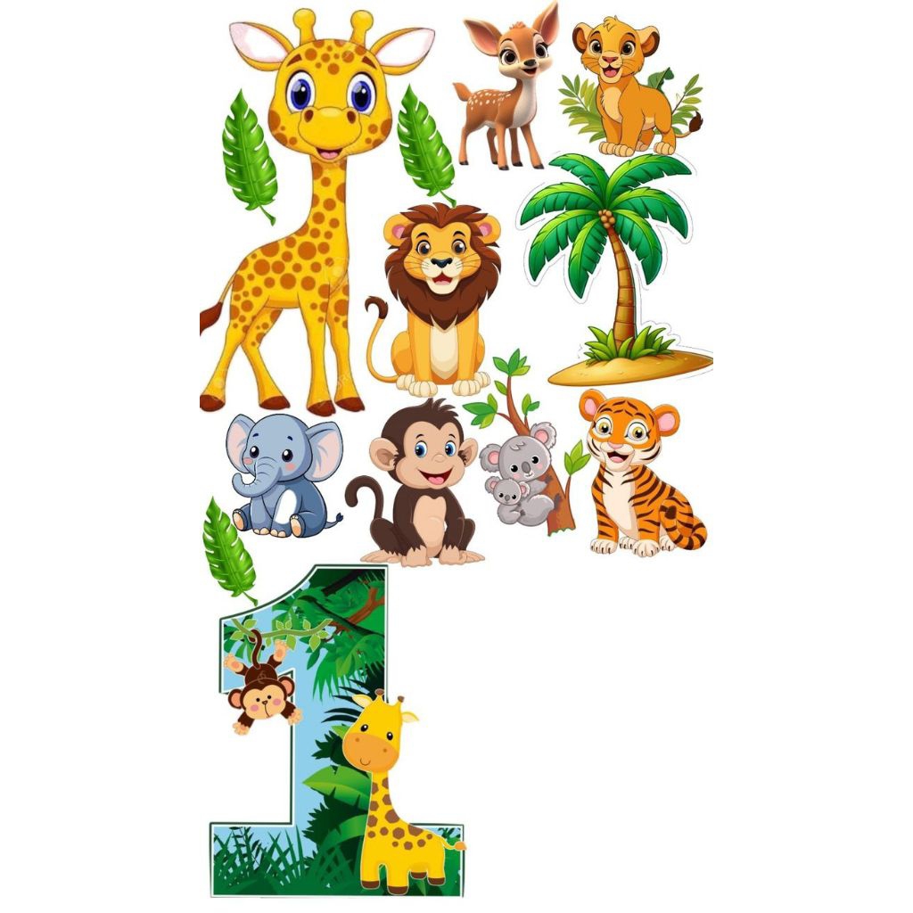 1 set cake Topper hewan angka/ topper angka custome / cake Topper ultah