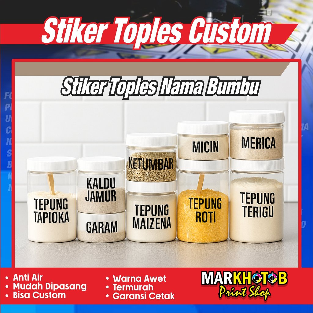 STIKER CUTTING LABEL BUMBU DAPUR / ANTI AIR / ESTETIK / TERMURAH