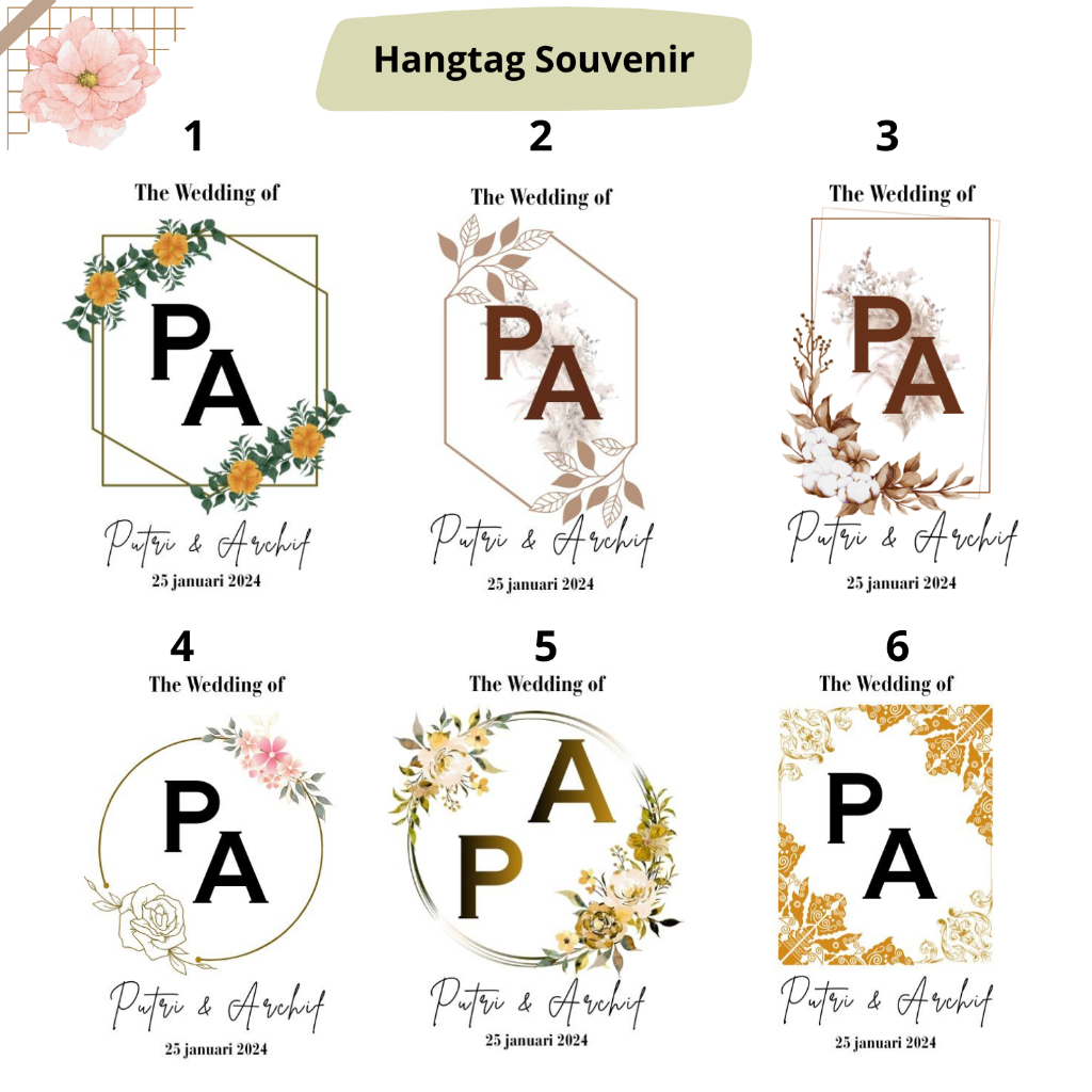 (50PCS) Kartu Ucapan Souvenir Pernikahan | Aqiqah | Ngunduh Mandu | Khitanan | Kartu Souvenir Hangta