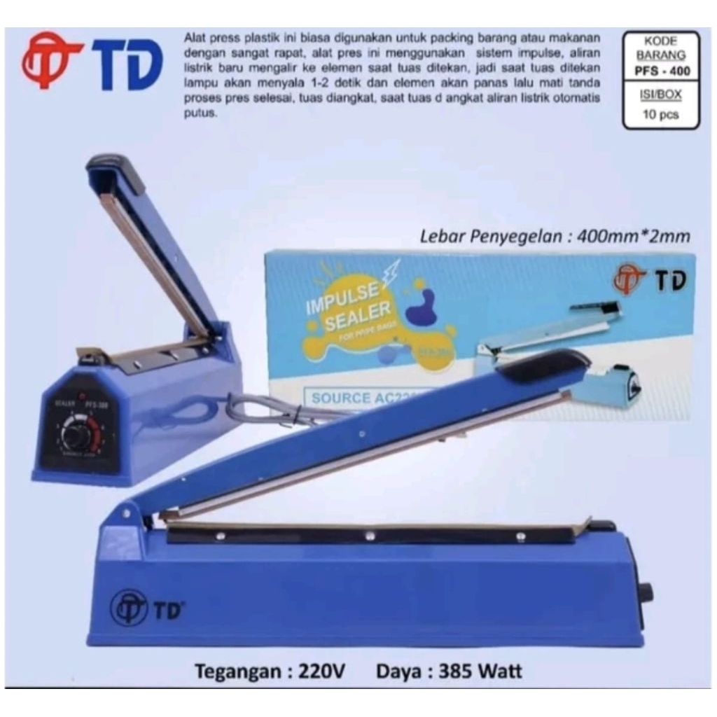 ALAT PRES PLASTIK 40 CM IMPULSEALER PFS- 400 PRES PLASTIK