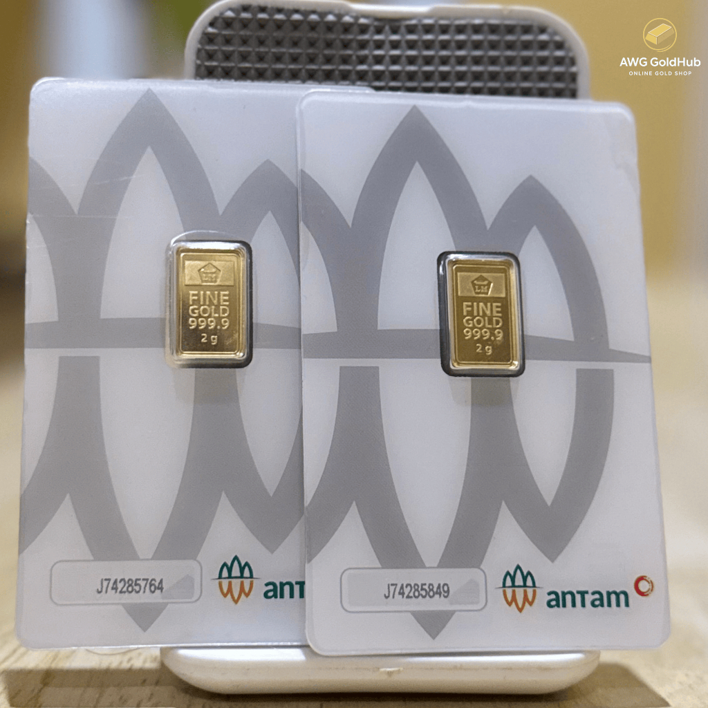 Emas Batangan 2 Gram Antam 24 Karat Original Certicard Certieye | Logam Mulia | AWG GoldHub