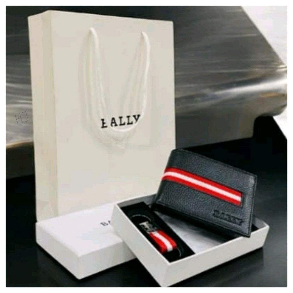 BALLY DOMPET SET GANTUNGAN KUNCI KULIT