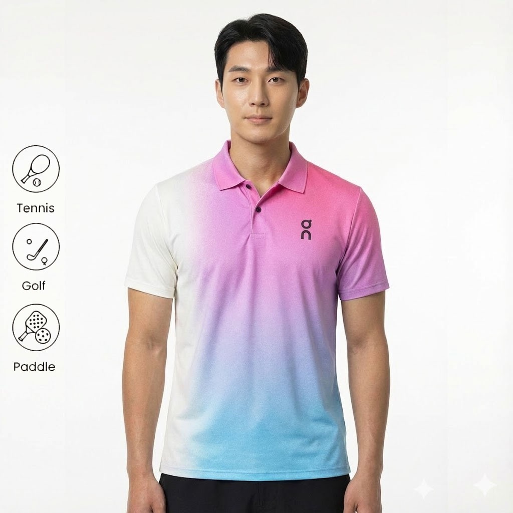 Custom Baju Golf Tennis Paddle Wanita/Pria - Polo Shirt Jersey Custom Desain Kekinian Pink Blue
