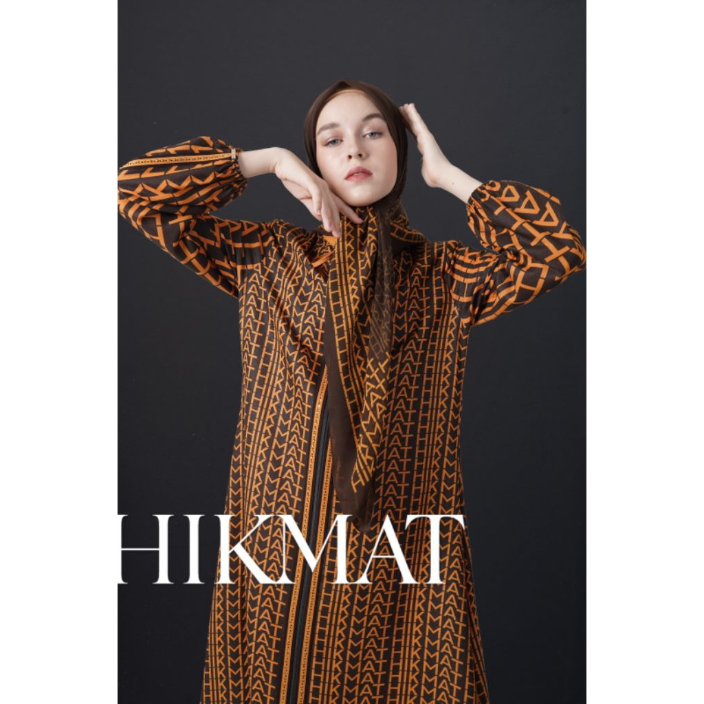 Abaya Hikmat A8847-12 original gamis set hijab baju muslim wanita elegan