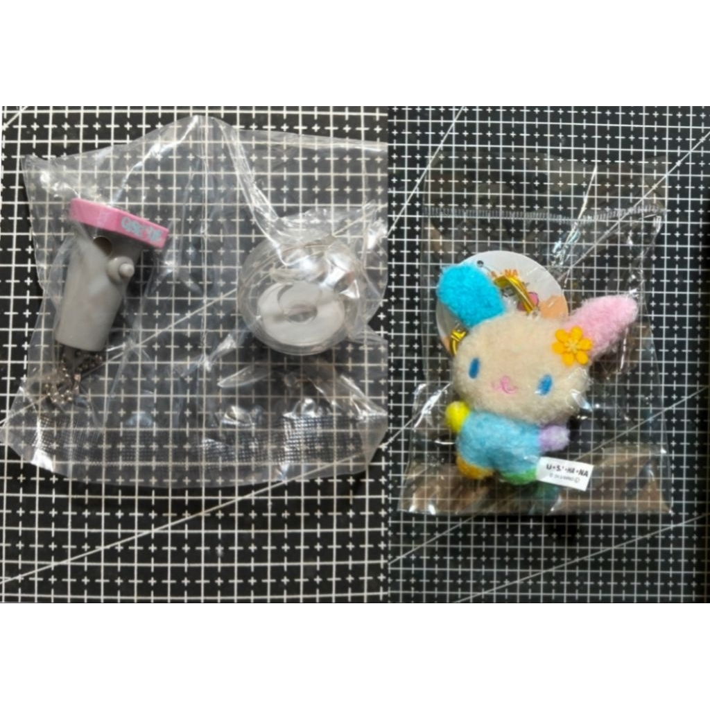 SANRIO USAHANA MINI FLUFF HEART HOOK PLUSH MUNYUGURUMI GISELLE PENLIGHT MASCOT CHARM LIGHTSTICK MINI