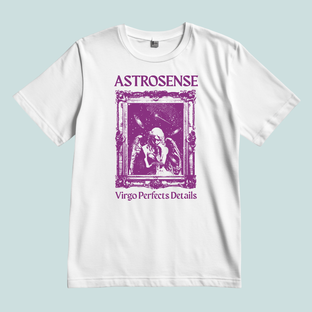 AstroSense Virgo Unisex Tshirt Cotton Combed 24s Pria Wanita Baju Zodiak