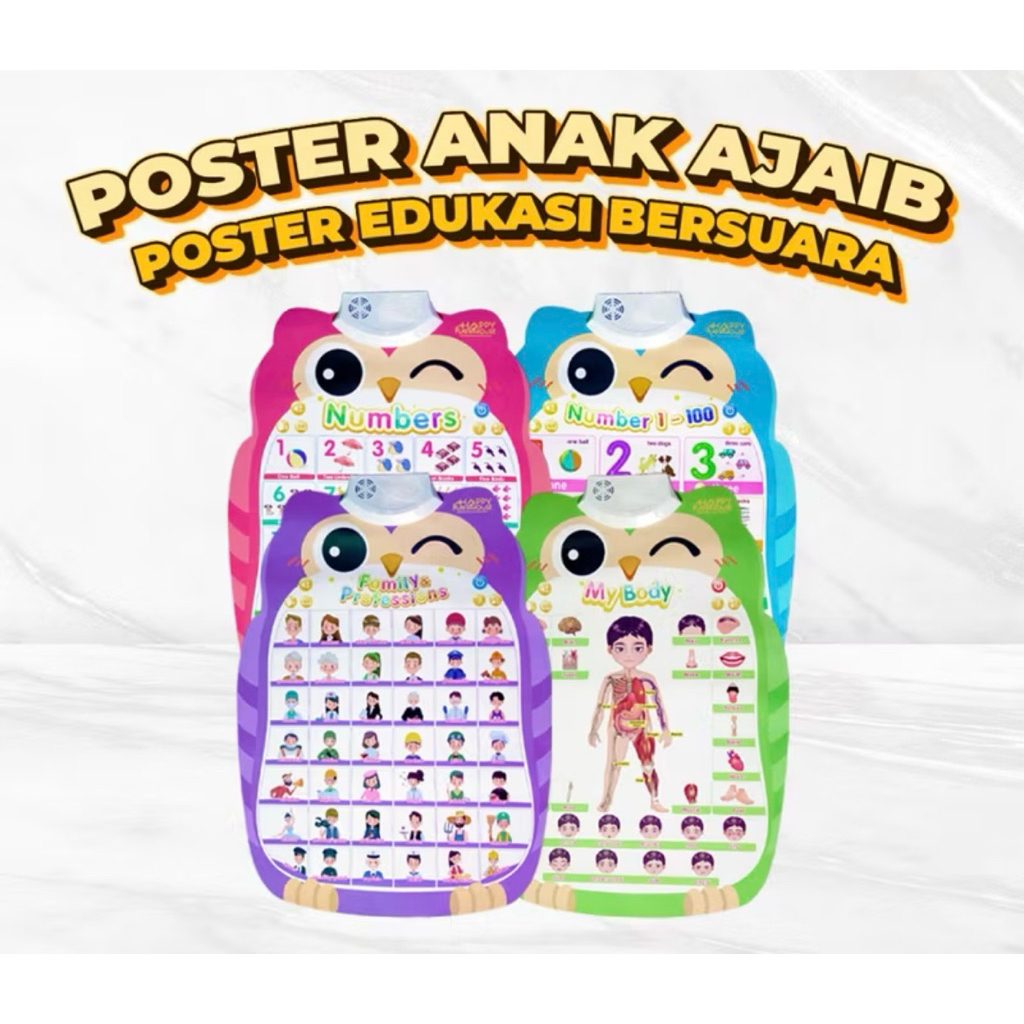 Poster Edukasi Suara Poster Ajaib Poster dinding Suara Mainan Edukasi Anak