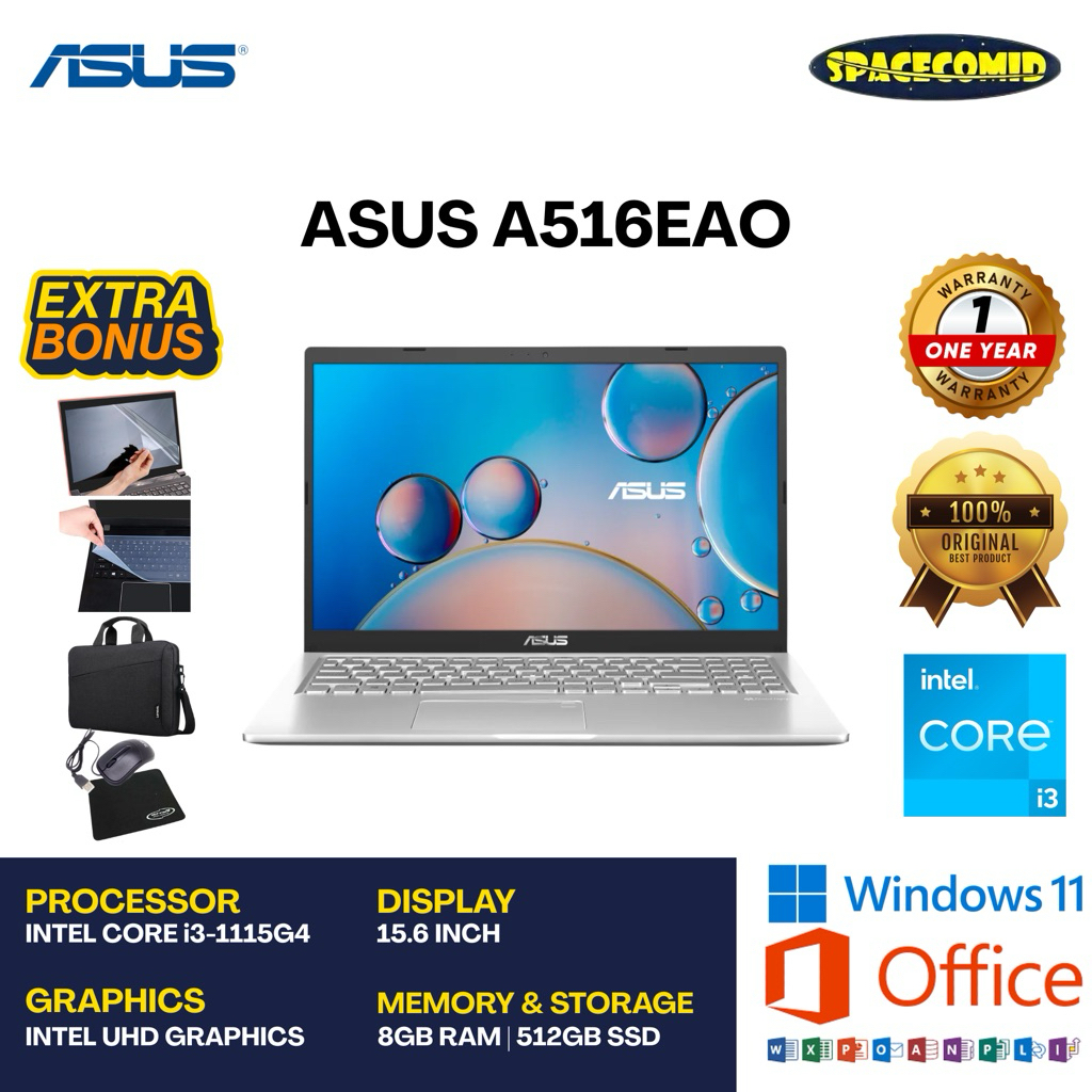 ASUS A516EAO [CORE i3-1115G4] 8GB RAM | 512GB SSD | 15.6 INCH