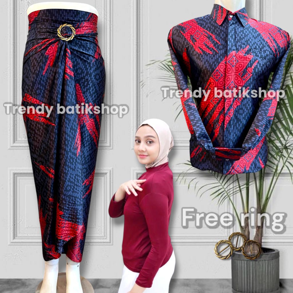 set kemeja batik couple outer pita kebaya moderen batik couple kondangan