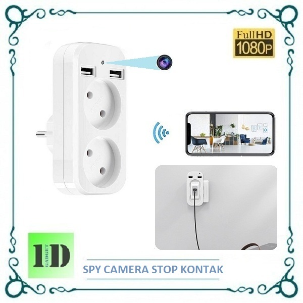 Spy Camera Stop Kontak Listrik WIFI HD V2 - Kamera Pengintai Colokan Listrik - Spy Cam Wallpad Dual 