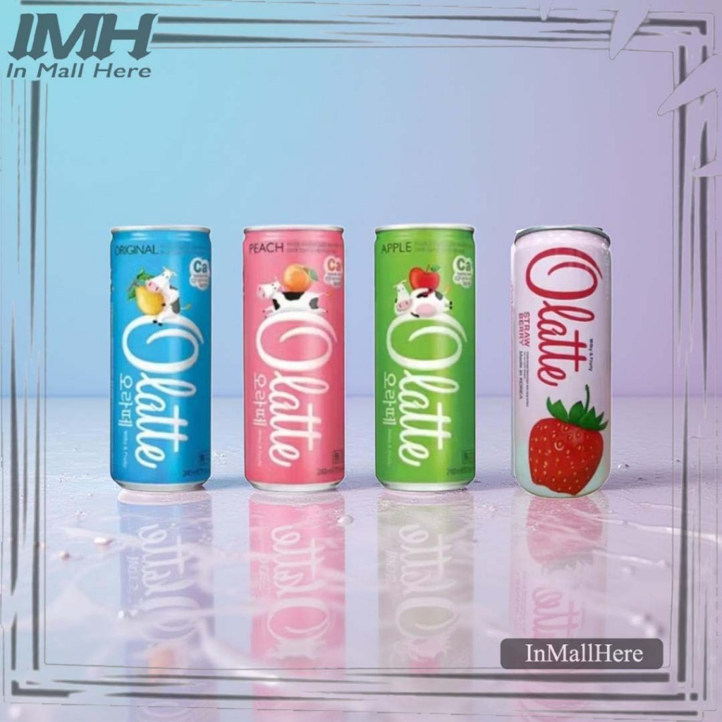 Olatte Milk Drink Korea 240ml Minuman Kaleng  Rasa Susu Apel Persik Pir Minuman Rasa Buah | IMH