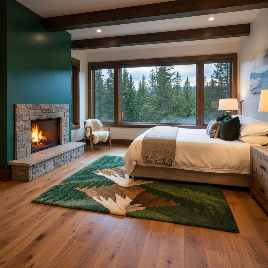 Everpine Rug – Alpine Forest Peaks Inspired 3D Terrain Rug