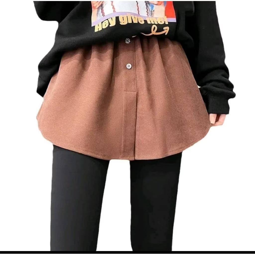 rok palsu korean style/rok mini skirt/rok sambungan baju/fake skirt/androk wanita cantik terbaru/rok