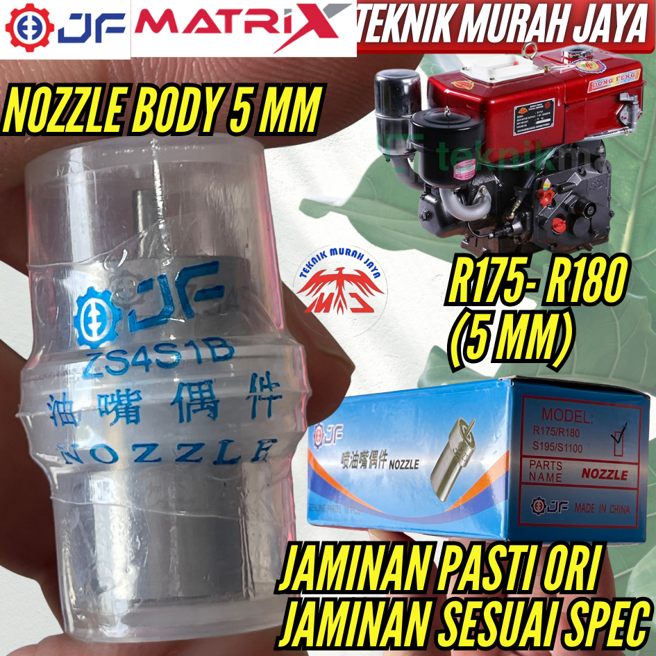 JF NOZEL NOZZLE NOSEL 5 MM MESIN Diesel Deksel Solar R175 R180 / 7 8 PK HP JARUM NOZZLE Jiang Fa Don