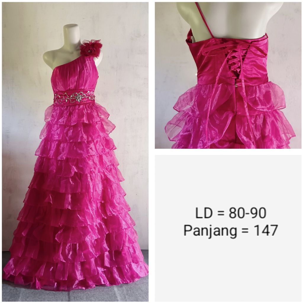 Gaun Pesta Mewah - Pink Fanta