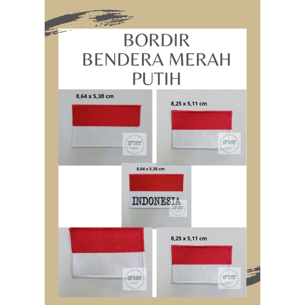 GROSIR BORDIR BENDERA MERAH PUTIH