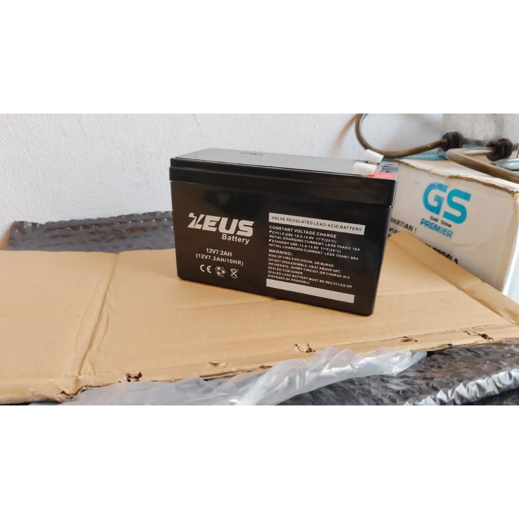 Aki Baterai Mobil Maenan Anak anak VRLA ZEUS  12V 7,2 AH MF 12v 7ah