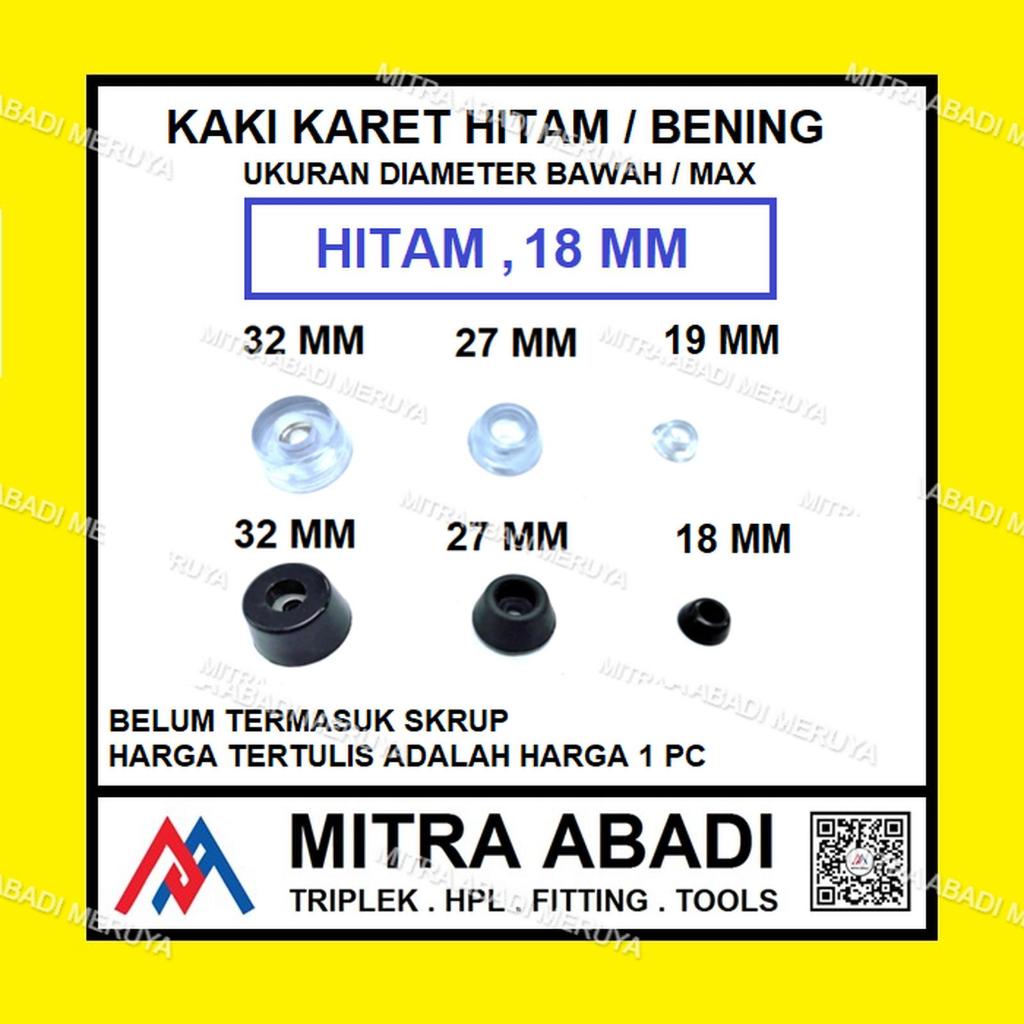 Kaki karet Alas Kaki Meja Kursi Lemari Hitam 18 mm