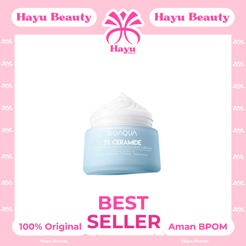 BIOAQUA 7X Ceramide Skin Barrier Repair Moisturizer Cream 50g Pelembab Wajah Cream Pemutih Wajah Day