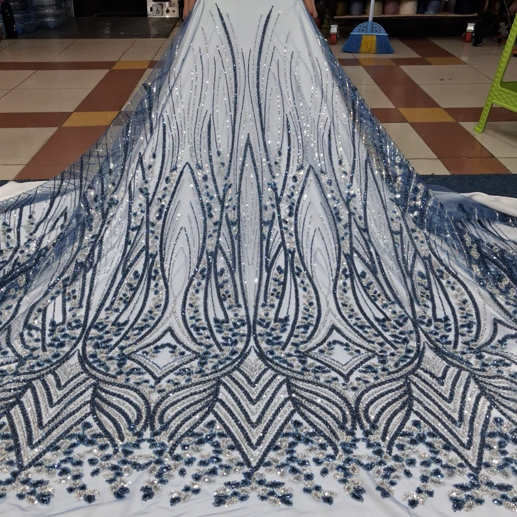 kain tulle payet korea full payet aksesoris/bahan kebaya full payet mewah