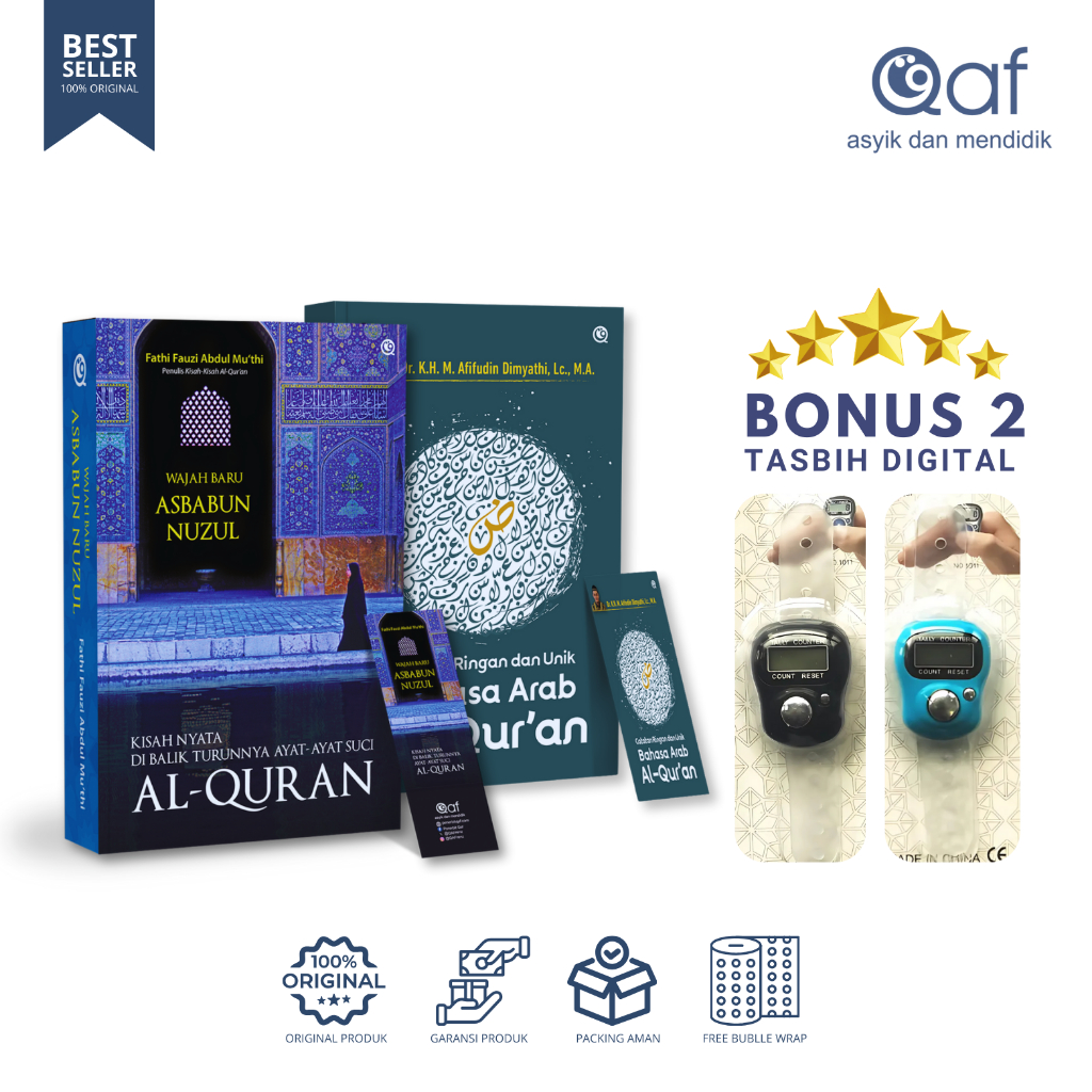 Paket Buku Islam | Wajah Baru Asbabun Nuzul + Catatan Bahasa Arab | Bonus Tasbih Digital | Penerbit 