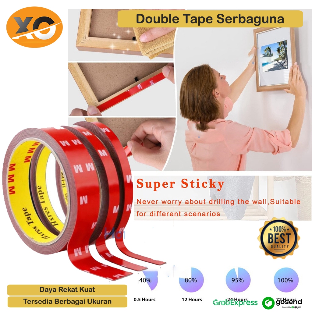 Double Tape 3m Merah Original Super Kuat Double Tape Lem 2 Sisi Tersedia  Ukuran 6mm 10mm 20mm Isola
