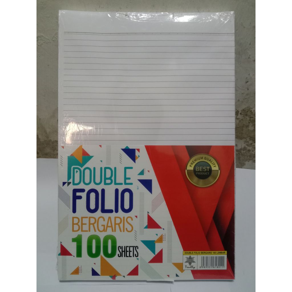 Kertas Folio / Kertas Double Folio Bergaris Trully / Double Folio Trully / Folio Bergaris (10 Lembar