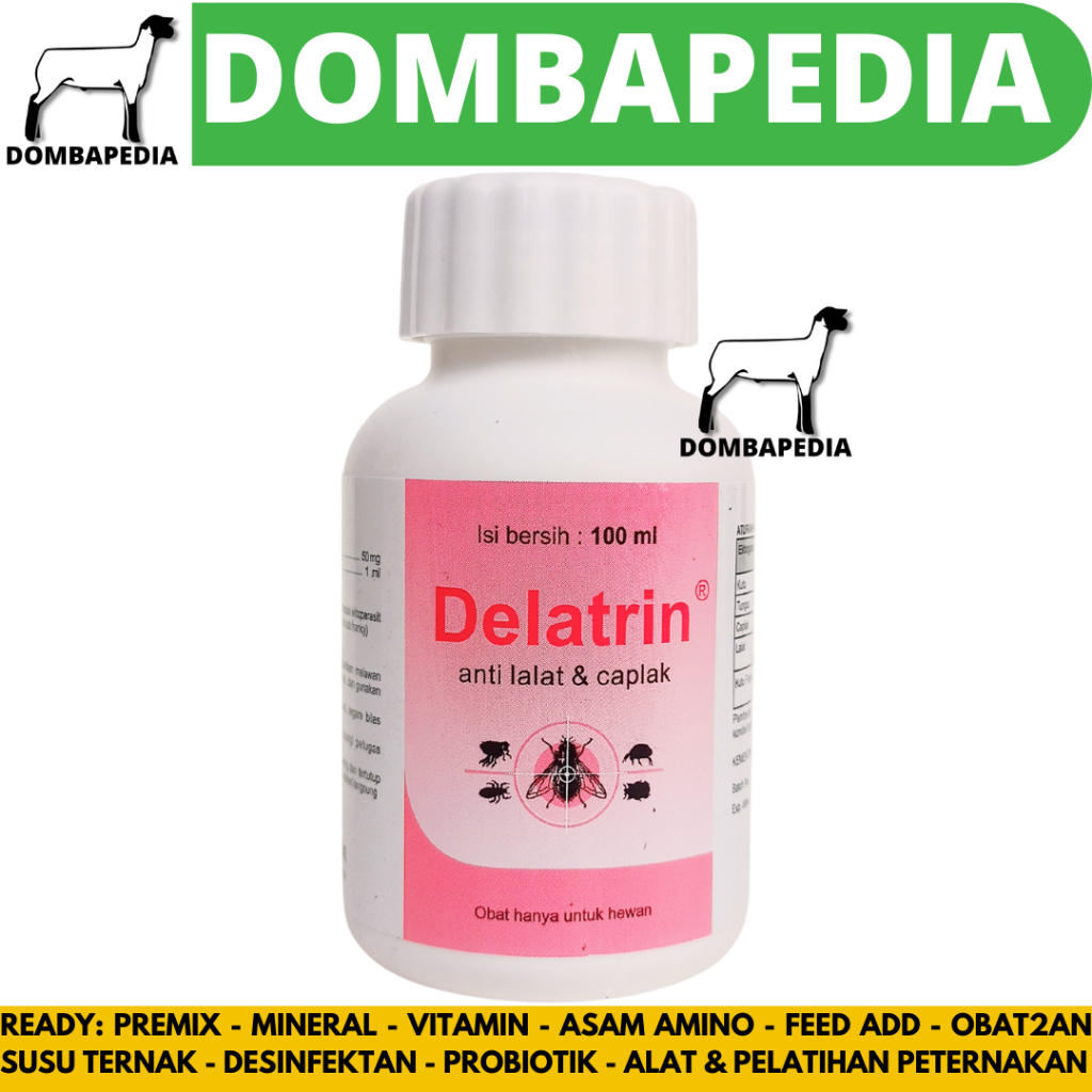 DELATRIN 100ml - Obat Anti Kutu Caplak Lalat dan tungau untuk Hewan Sapi Kambing Domba