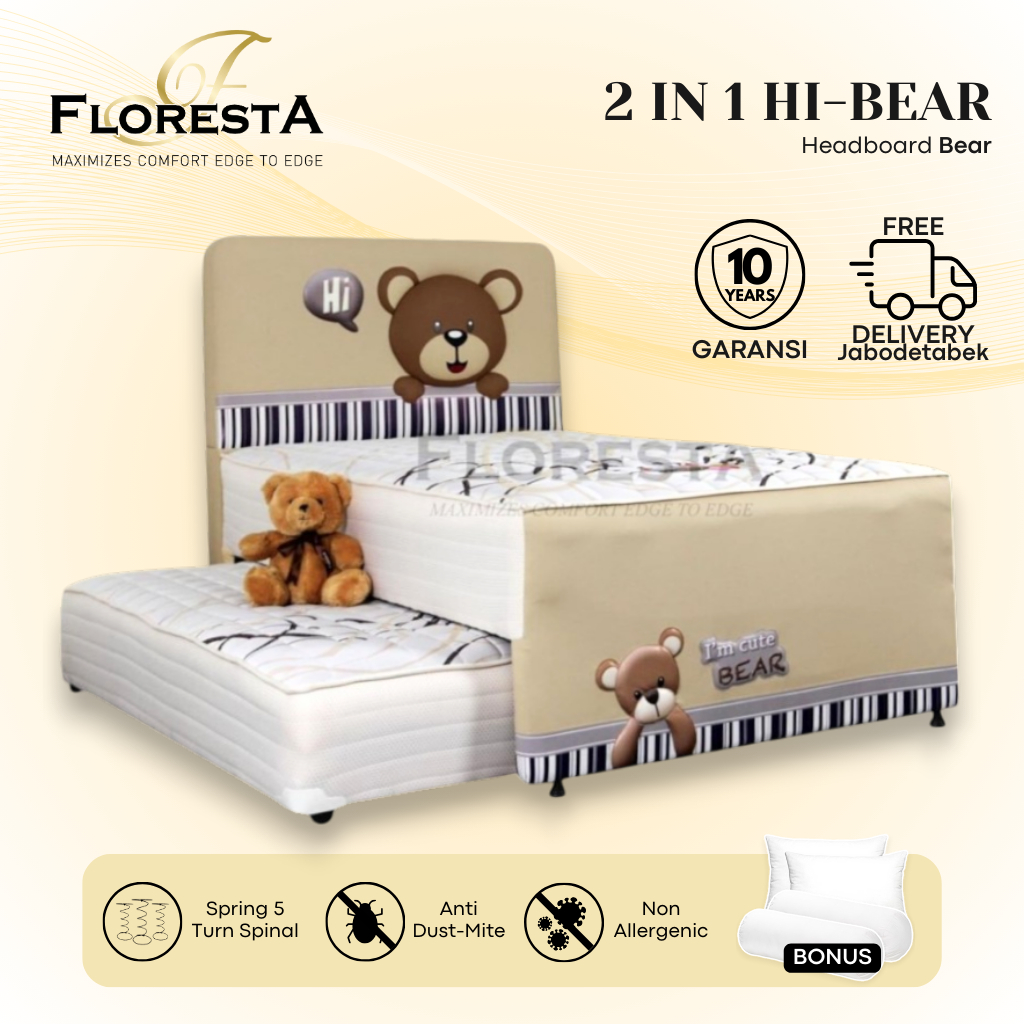 Kasur Springbed Sorong Floresta 2 In 1 Hi Bear Kids Series