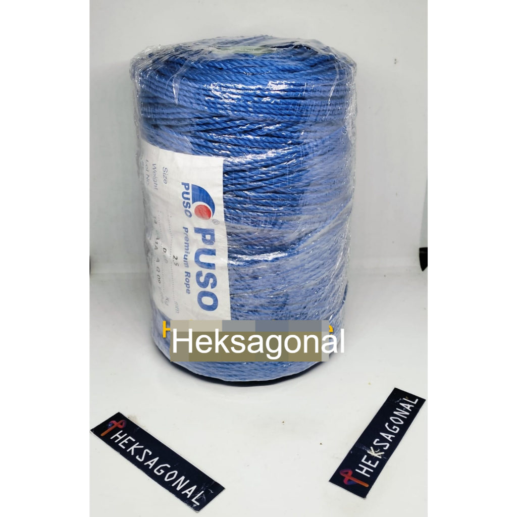 Tali Tambang 2.5mmx 200Meter PUSO Tali tampar Tali PE BIRU Balikpapan