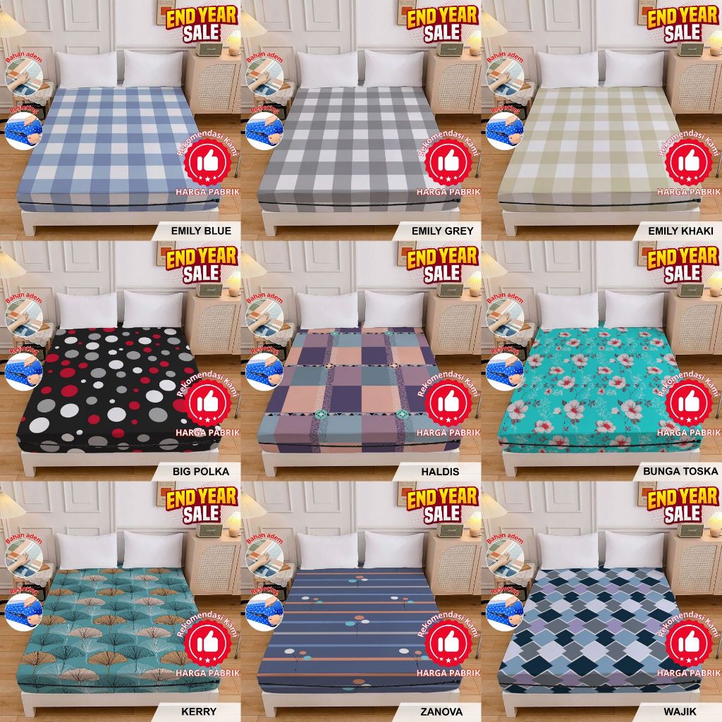 Sarung kasur busa resleting 160x200x20 sprei resleting 160x200