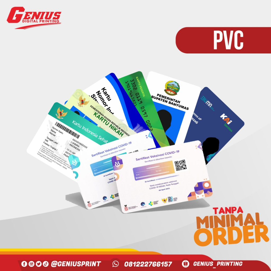 CETAK KARTU BPJS ID CARD KARTU NIKAH BAHAN PVC 2 MUKA