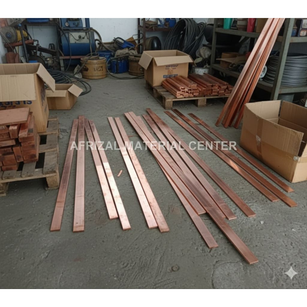 Plat strip tembaga 5mm x 20mm x 50cm | Plat strip tembaga busbar