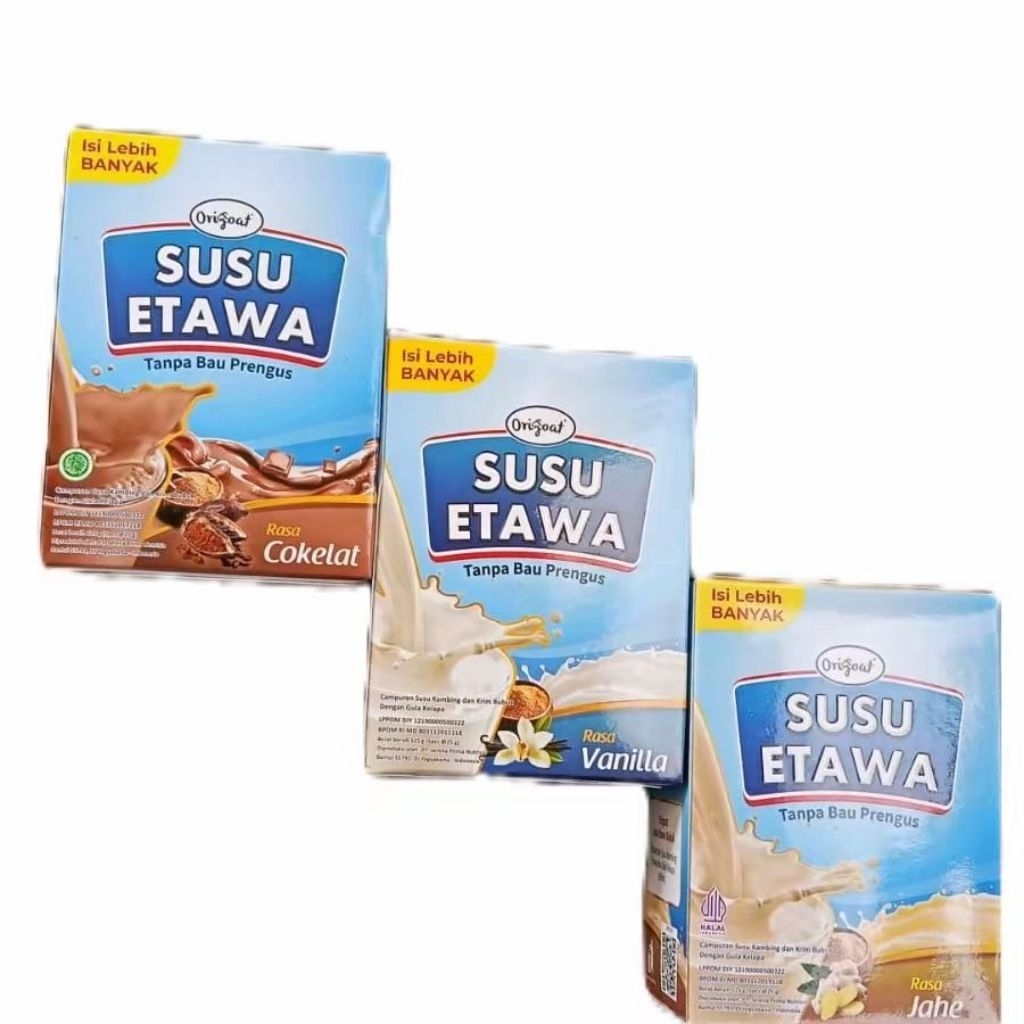 ORIGOAT SUSU BUBUK KAMBING ETAWA RASA COKELAT | VANILA | JAHE  NETTO 125 GR