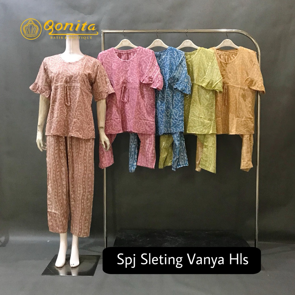 Daster Stelan/Baju Tidur Qonita Batik - Spj Sleting Vanya Hls