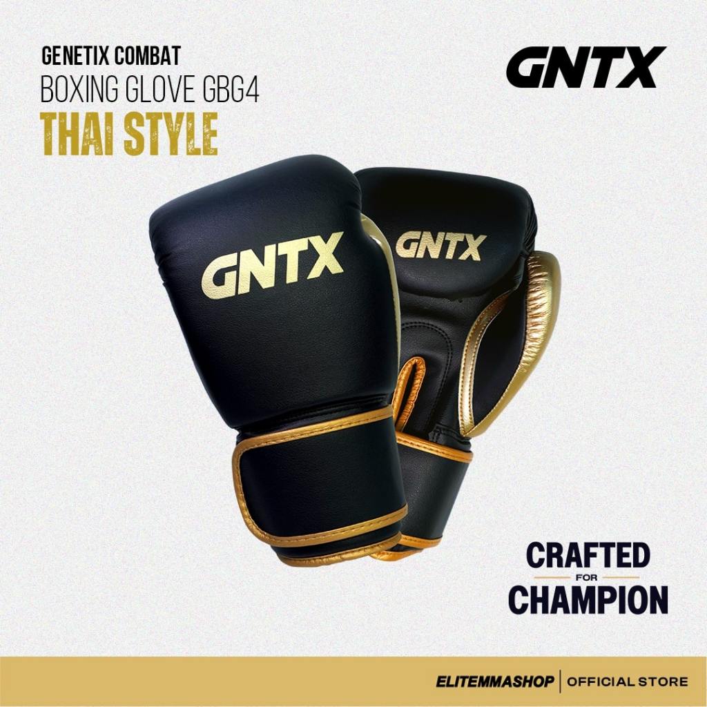 GENETIX COMBAT GNTX Thai Boxing Gloves GBG4 BlackGold Sarung Tangan Tinju Muaythai Boxing