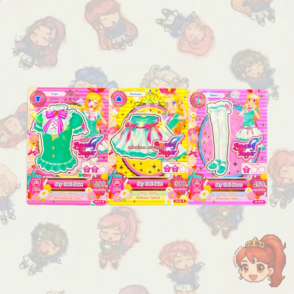 Aikatsu Rare Card Angely Sugar Sky Cafe set Ichigo Hoshimiya