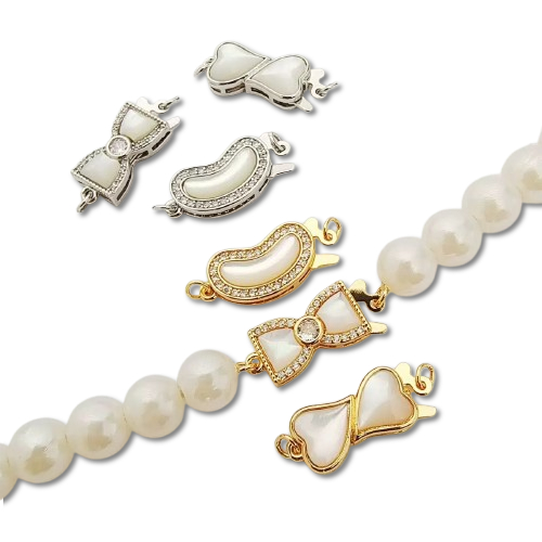 Kaitan Tembaga Lapis Emas 18K, Kaitan Kalung, Kaitan kalung Mutiara, Aksesoris Kalung Mutiara