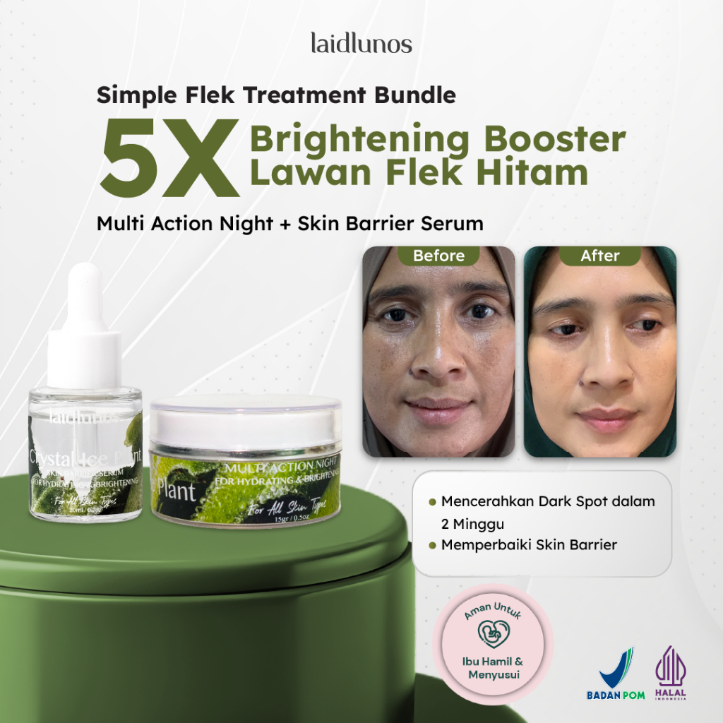 LAIDLUNOS Simple Flek Treatment Bundle - Paket Flek hitam, Dark Spot dan Mencerahkan
