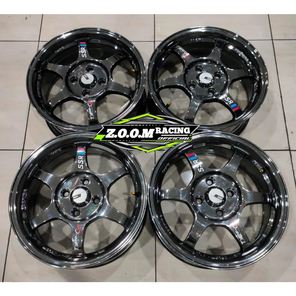 Velg Copotan Honda BRIO Ring 15 SSR Type C Pcd 4x100 Murah R15 Seken BLACK CHROME