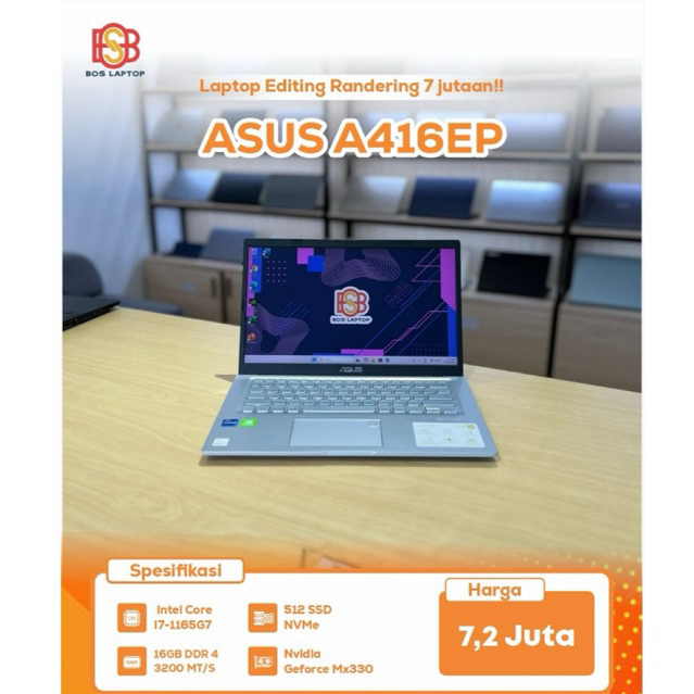 ASUS A416EP Core i7-1165G7 NVIDIA MX330 16/512 GB