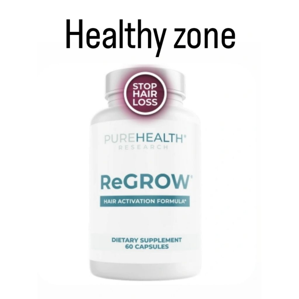 PUREHEALTH RESEARCH ReGrow - Vitamin Penumbuh Rambut - dengan Saw Palmetto, Biotin, Kolagen, Seng,