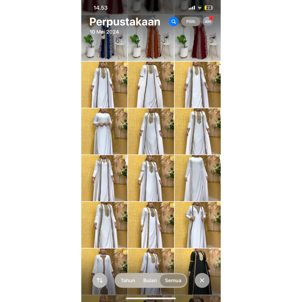 ABAYA PUTIH CICI GIDING RANDOM MOTIF