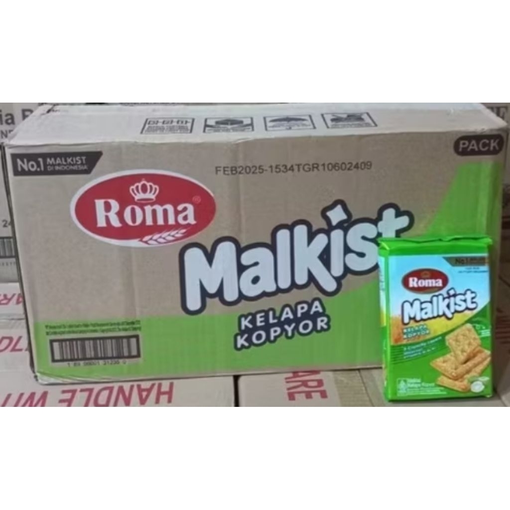ROMA MALKIST KELAPA KOPYOR RENCENG DUS (12X10X21g)