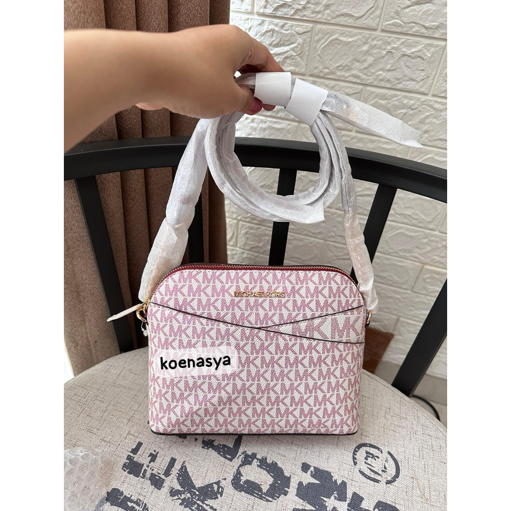 baru tas wanita selempang michaelkorsoriginal mk bag jet set travel md dome crossbody cherry multi n