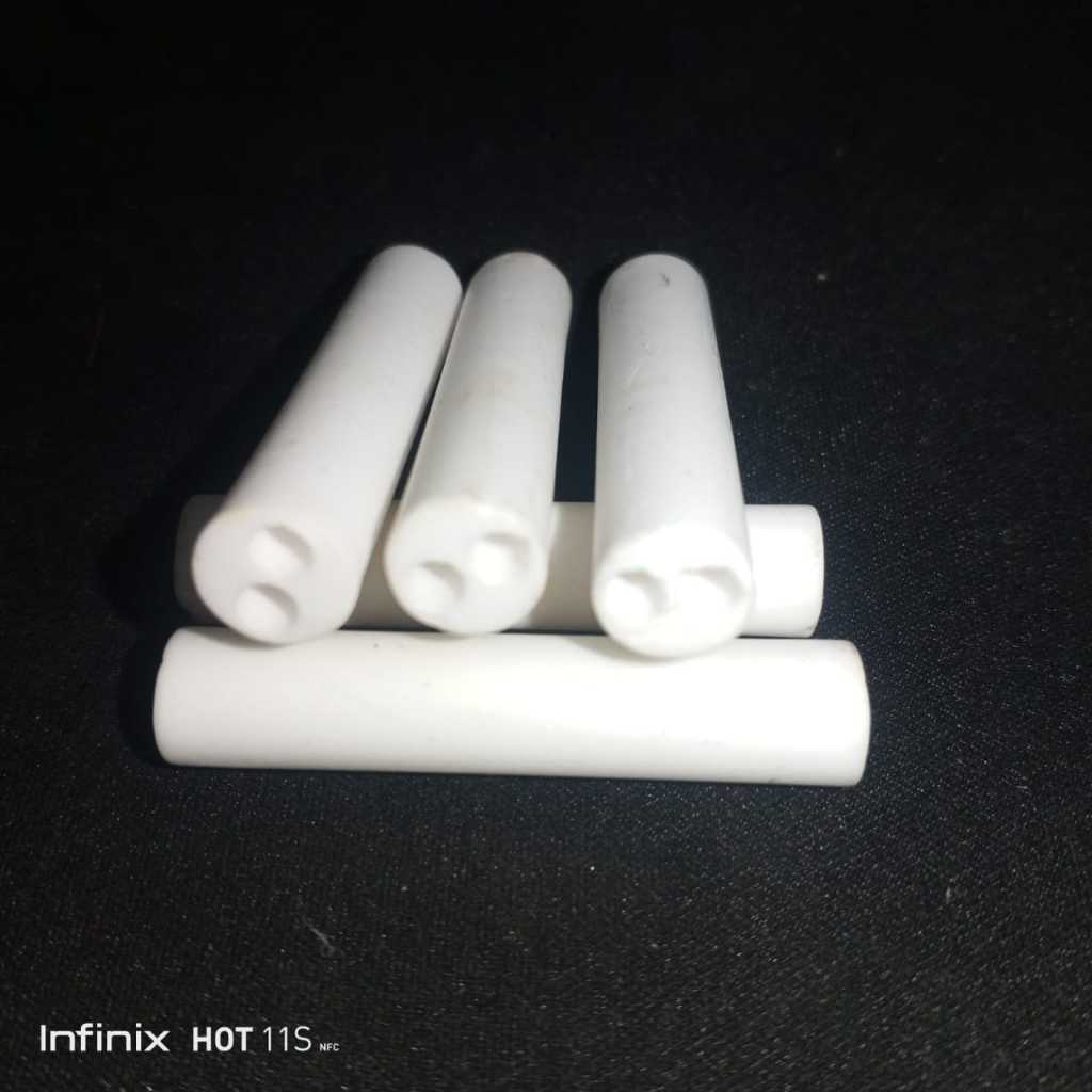 keramik isolator diameter 6mm 2 lubang panjang 50mm keramik isolator thermocouple