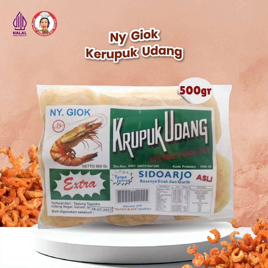 Kerupuk Udang Ny Giok Extra 500gr Mentah – Krupuk Tradisional  Rasa Udang Asli, Renyah & Gurih