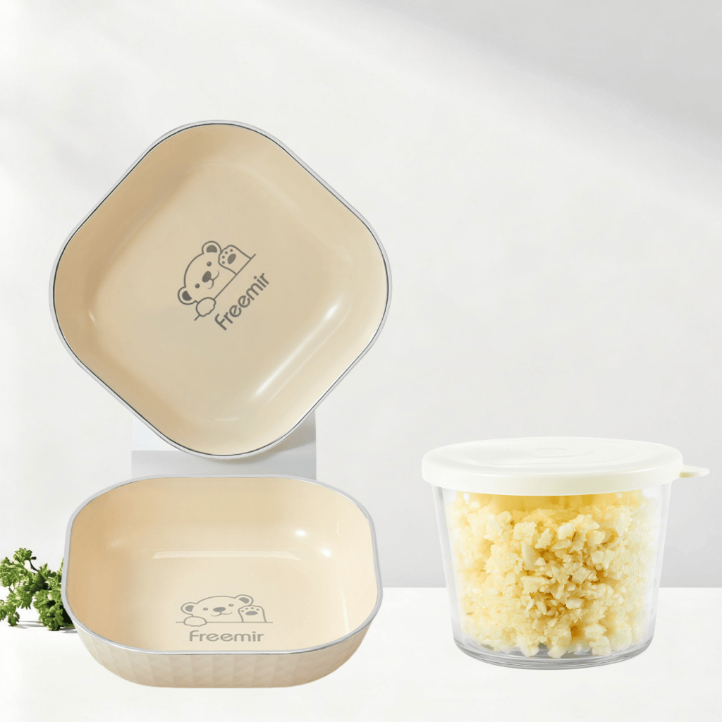 [Special for Gift] freemir&ecentio Set 3 Pcs Piring Saji Makan Plastik Persegi Piring Premium & Bowl