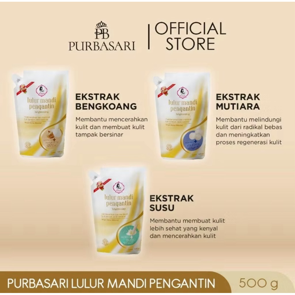 PURBASARI Lulur Mandi Pengantin 500g - Lulur Pemutih Whitening